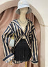 Long Sleeves Strip Collar Down Shirts